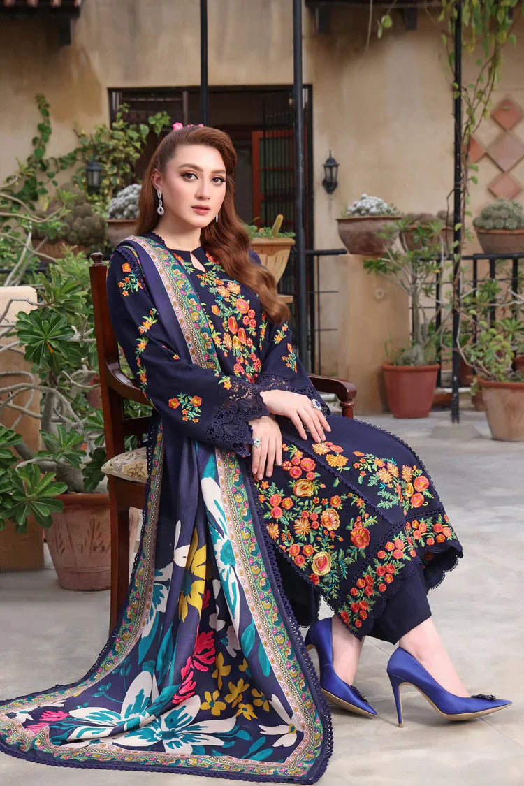 Asim Jofa-3PC LUXURY LAWN EMBROIDERED DRESS