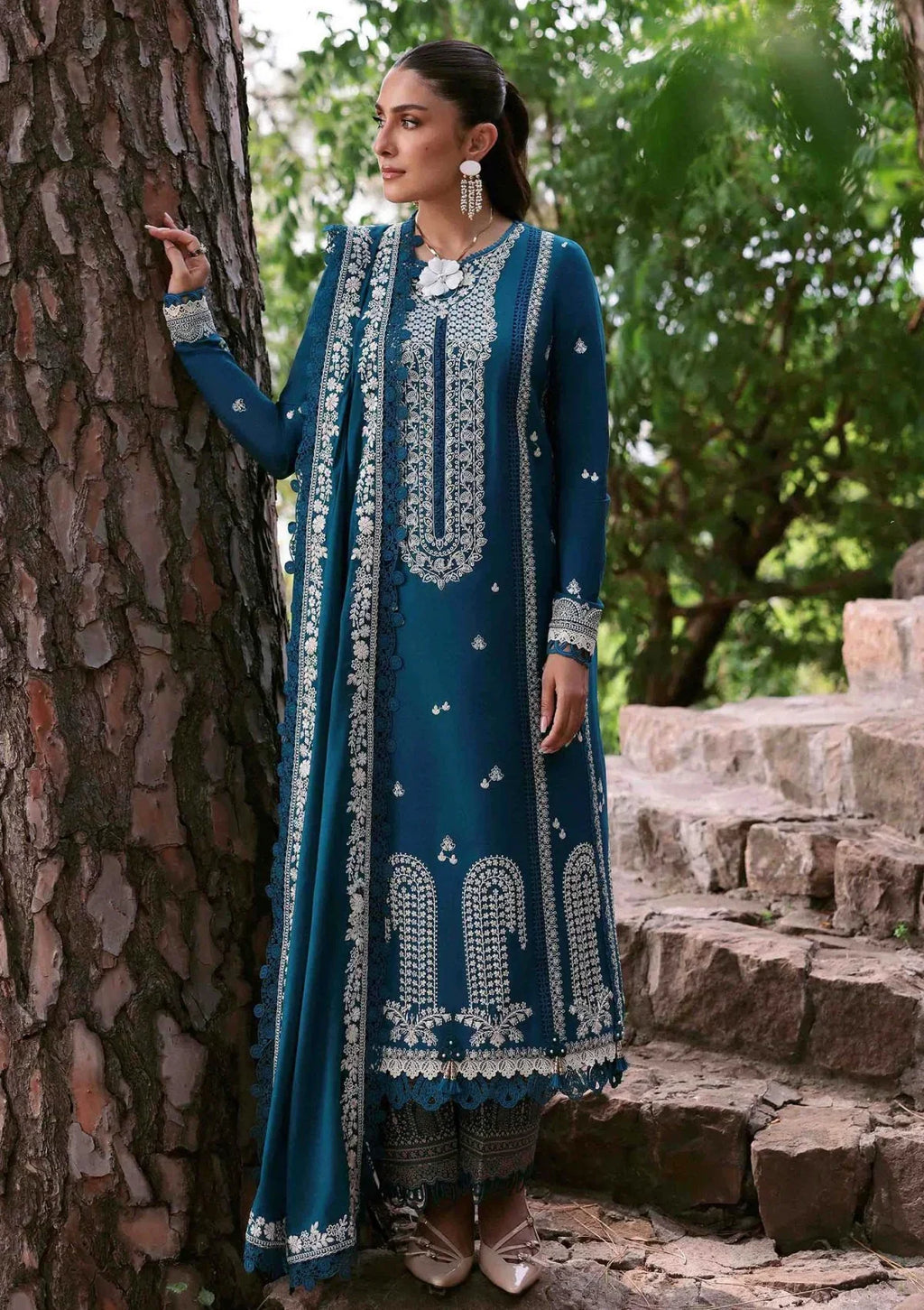 Maria.B-3PC LUXURY LAWN EMBROIDERED DRESS