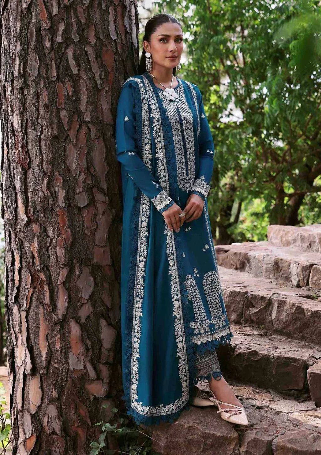 Maria.B-3PC LUXURY LAWN EMBROIDERED DRESS