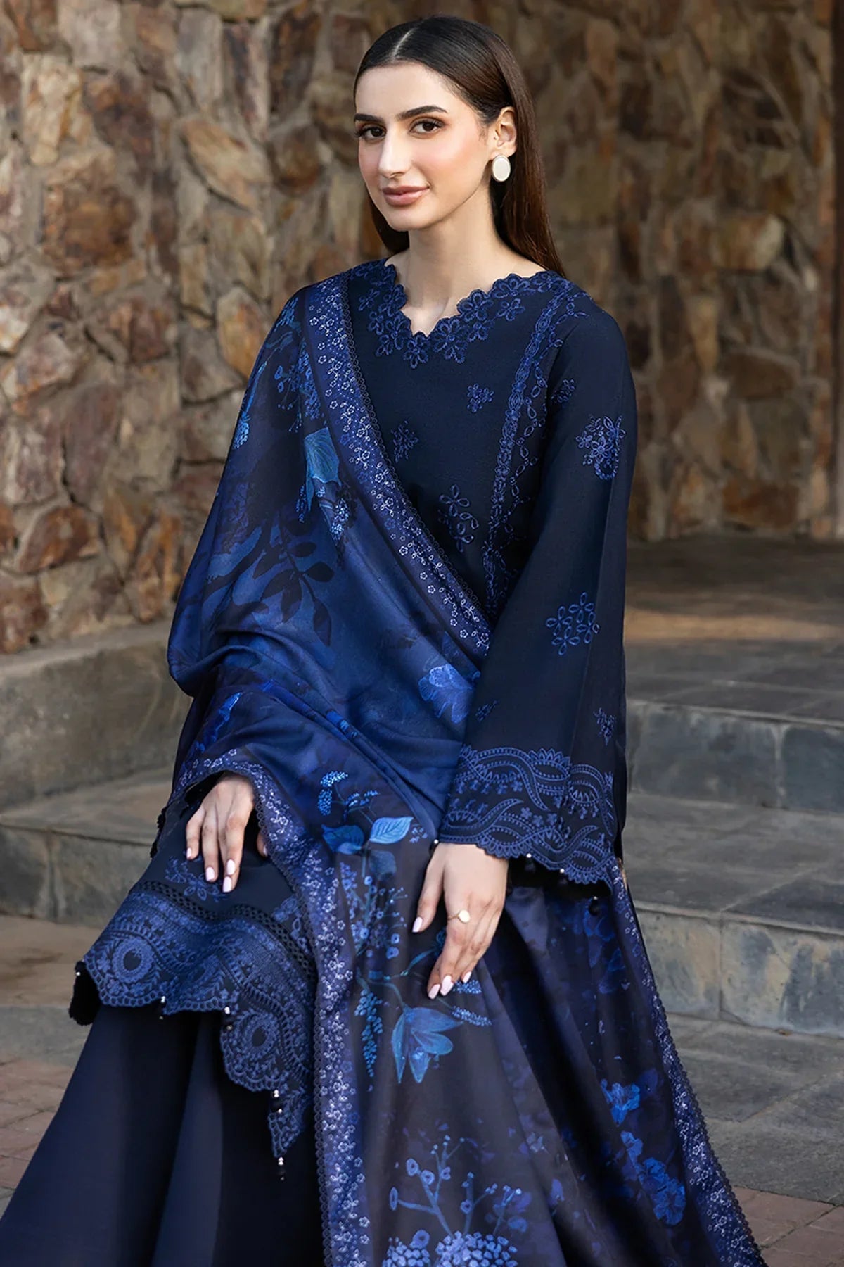 Farasha-3PC LUXURY LAWN EMBROIDERED DRESS