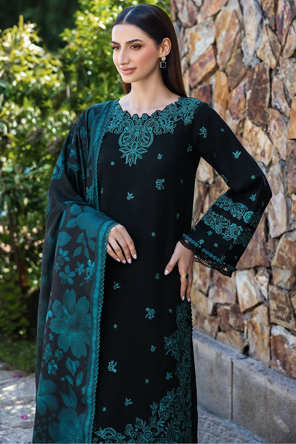 Farasha-3PC LUXURY LAWN EMBROIDERED DRESS