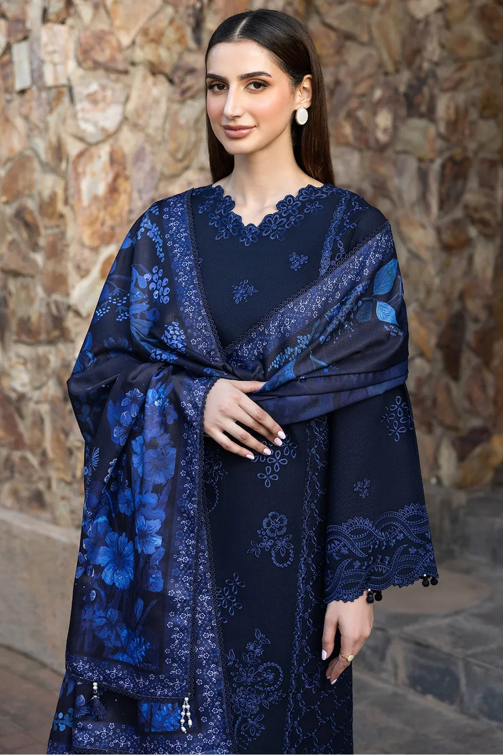 Farasha-3PC LUXURY LAWN EMBROIDERED DRESS