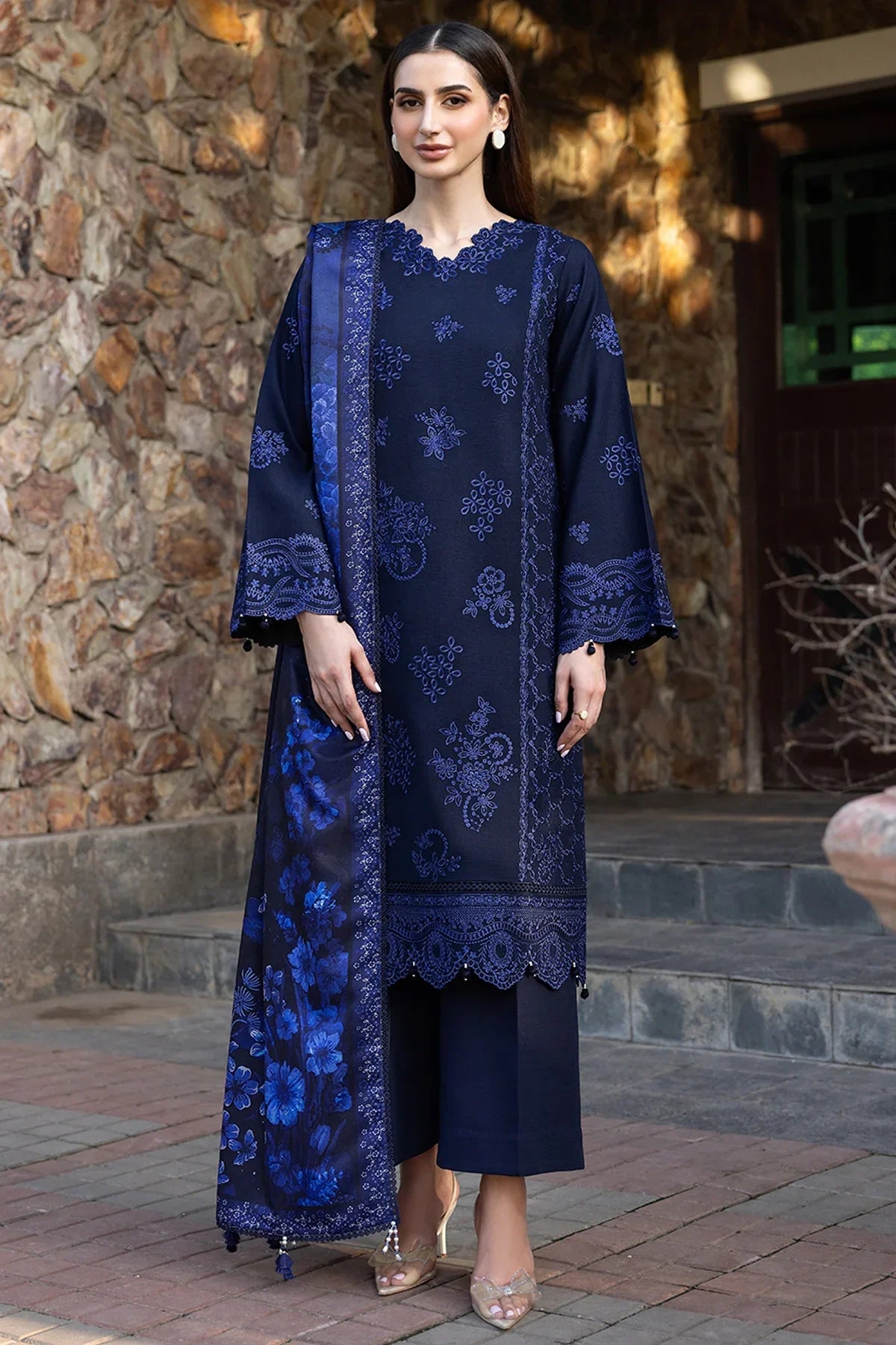 Farasha-3PC LUXURY LAWN EMBROIDERED DRESS