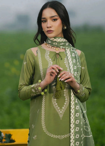 IZEL - 3PC LAWN EMBROIDERED SHIRT WITH CHIFFON PRINTED DUPATTA AND TROUSER