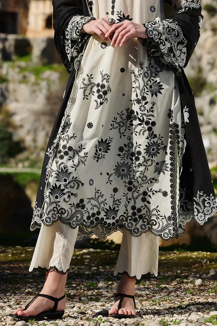 Lawn Kari-3PC LUXURY LAWN EMBROIDERED DRESS