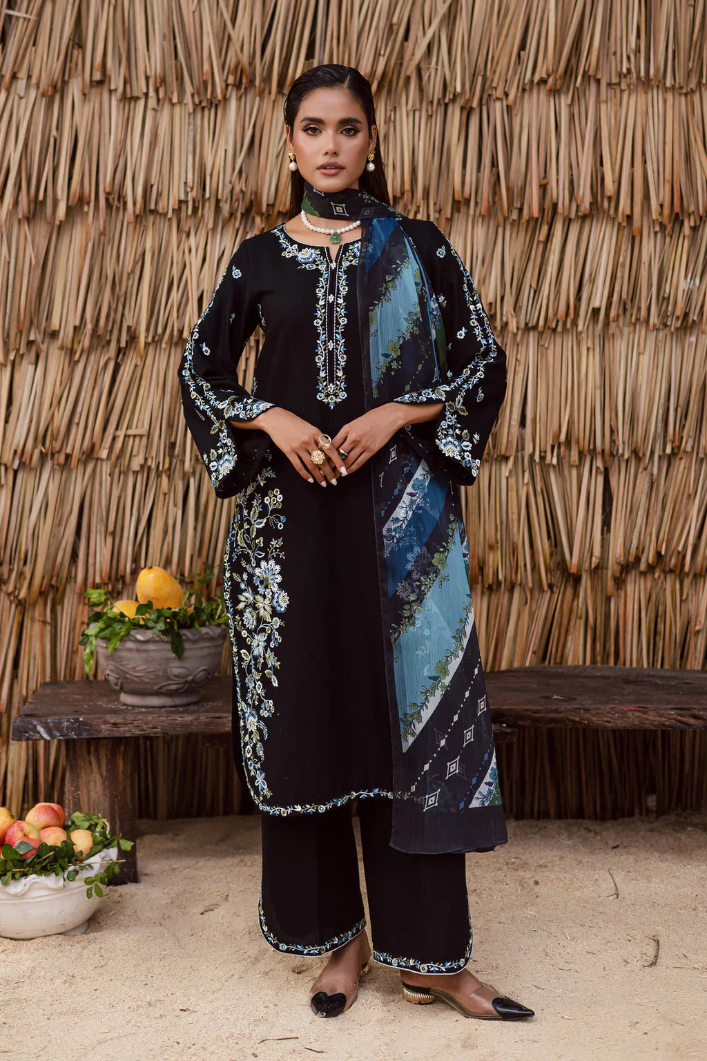 Batik Embroidered Lawn 3pc set