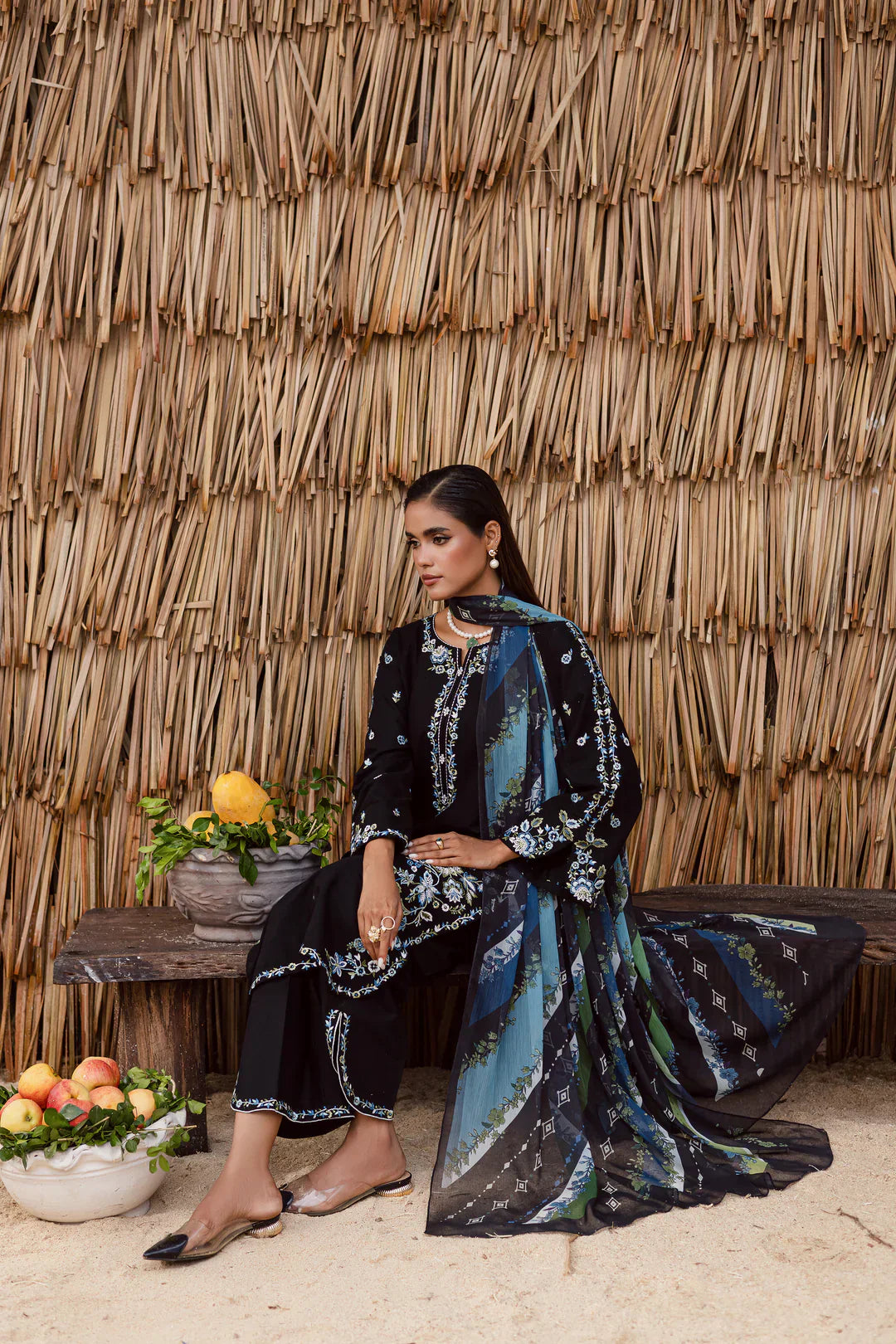 Batik Embroidered Lawn 3pc set