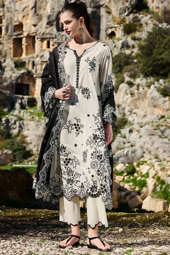 Lawn Kari-3PC LUXURY LAWN EMBROIDERED DRESS