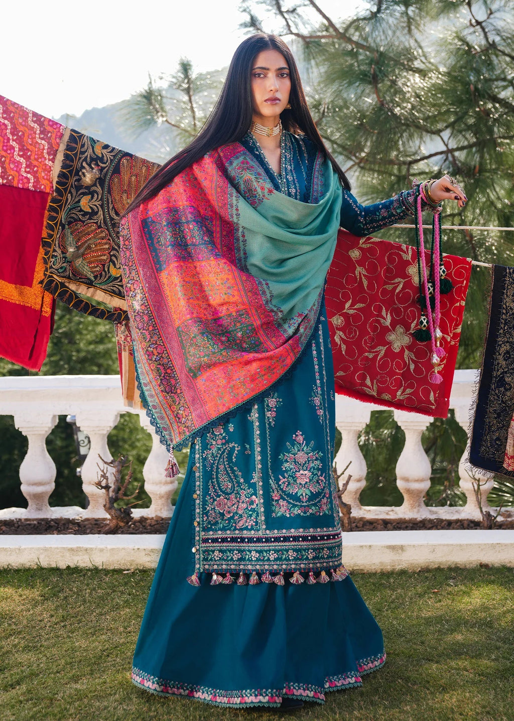 Hussain Rehar-3PC LUXURY LAWN EMBROIDERED DRESS