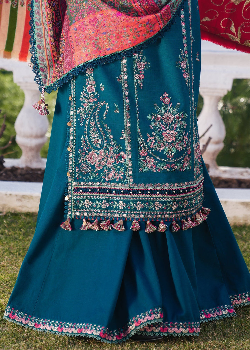 Hussain Rehar-3PC LUXURY LAWN EMBROIDERED DRESS