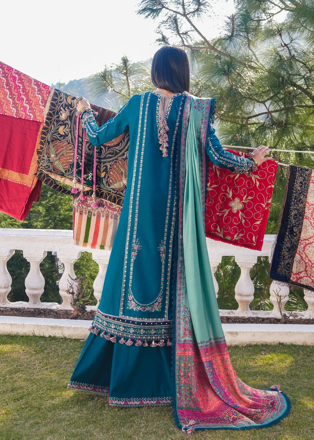 Hussain Rehar-3PC LUXURY LAWN EMBROIDERED DRESS