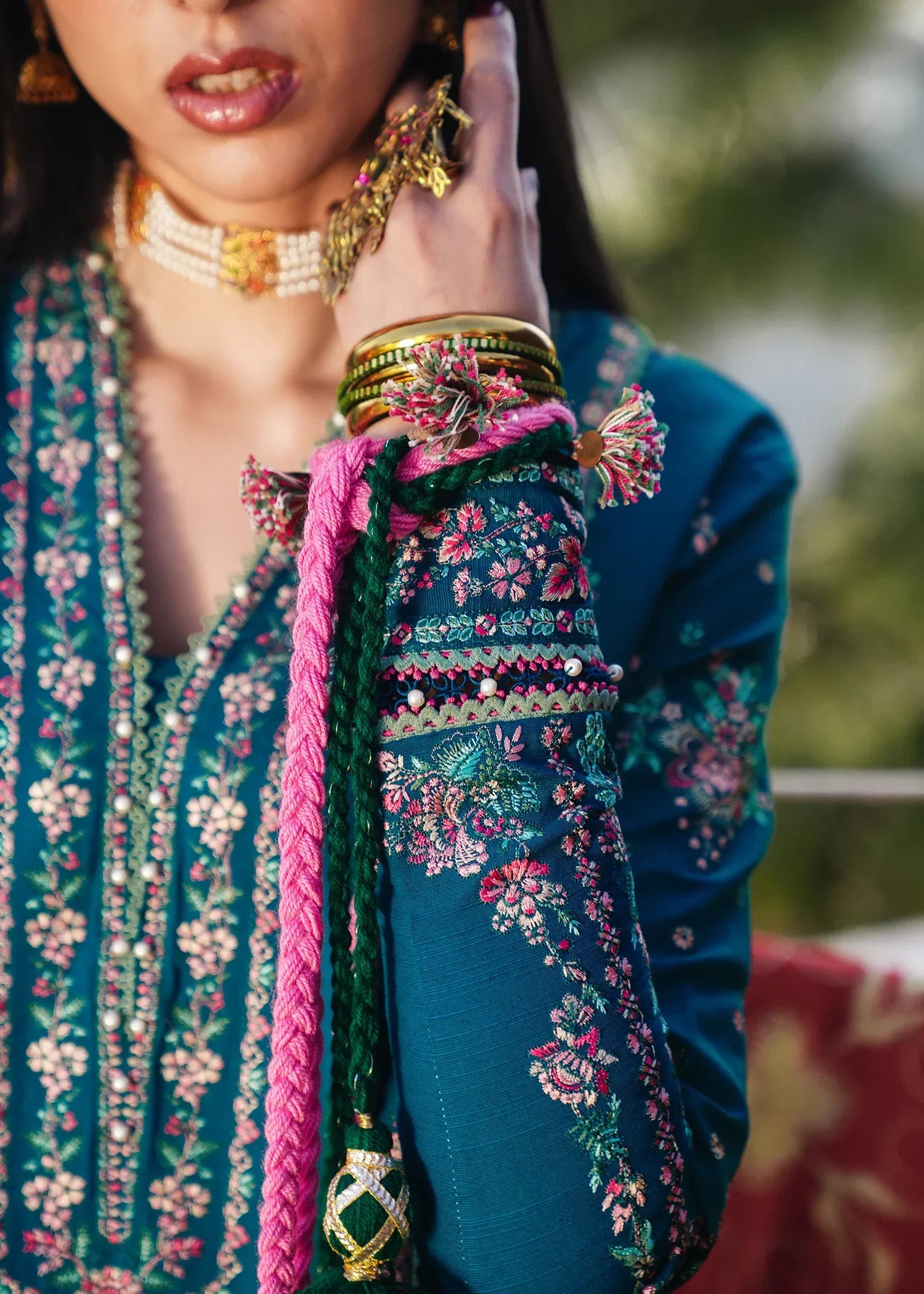 Hussain Rehar-3PC LUXURY LAWN EMBROIDERED DRESS