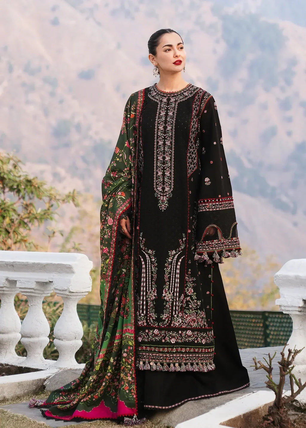 Hussain Rehar-3PC LUXURY LAWN EMBROIDERED DRESS