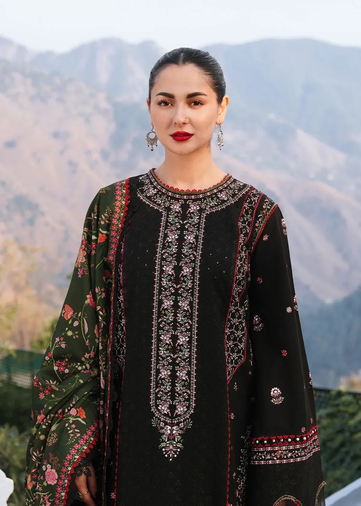 Hussain Rehar-3PC LUXURY LAWN EMBROIDERED DRESS