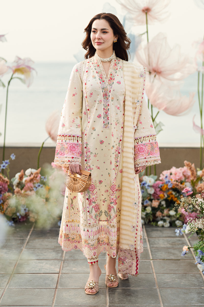 Qalamkar-3PC LUXURY LAWN EMBROIDERED DRESS