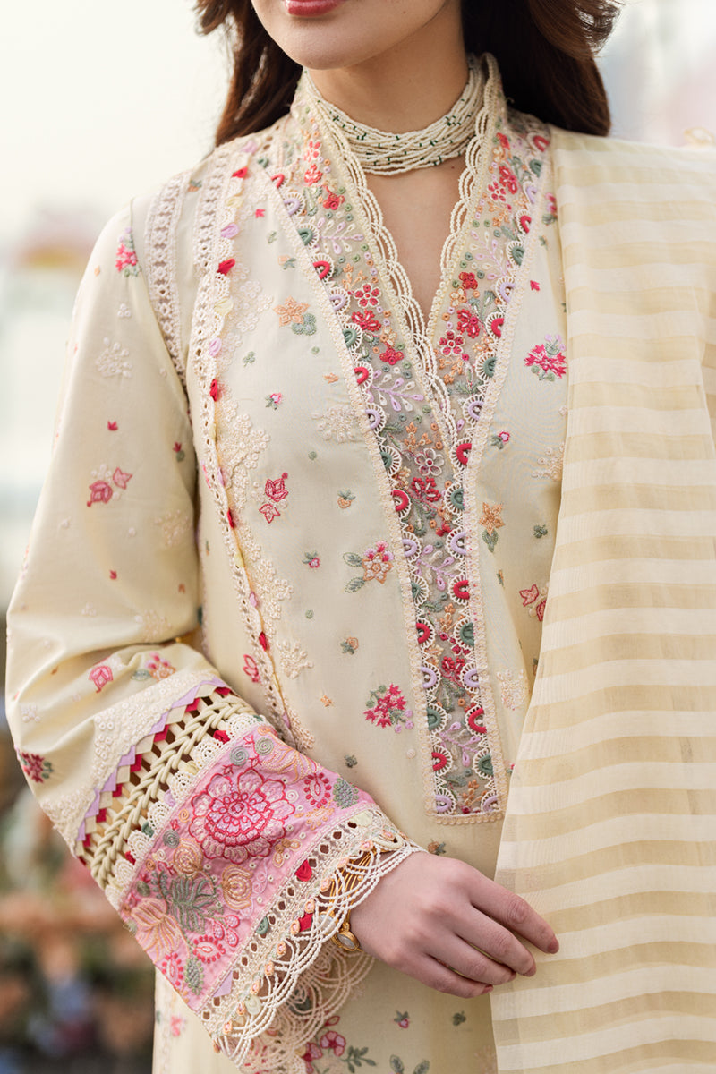 Qalamkar-3PC LUXURY LAWN EMBROIDERED DRESS