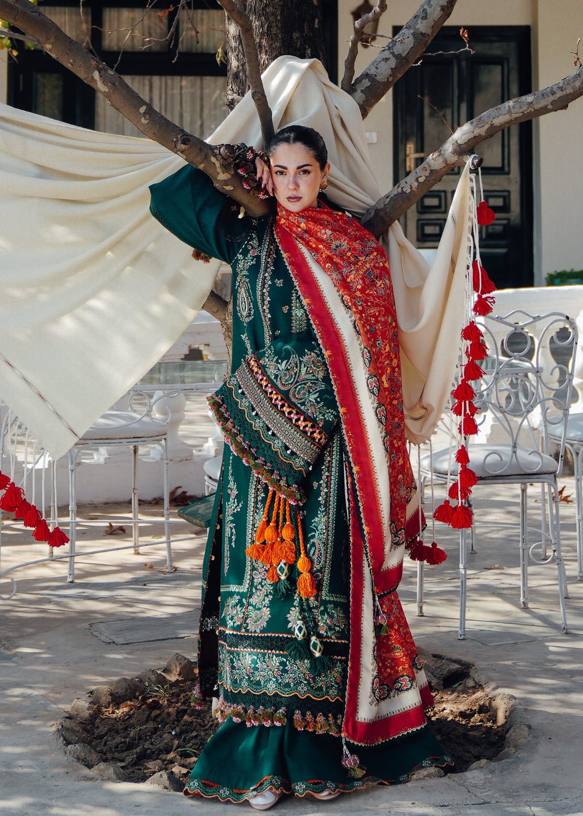 Hussain Rehar-3PC LUXURY LAWN EMBROIDERED DRESS