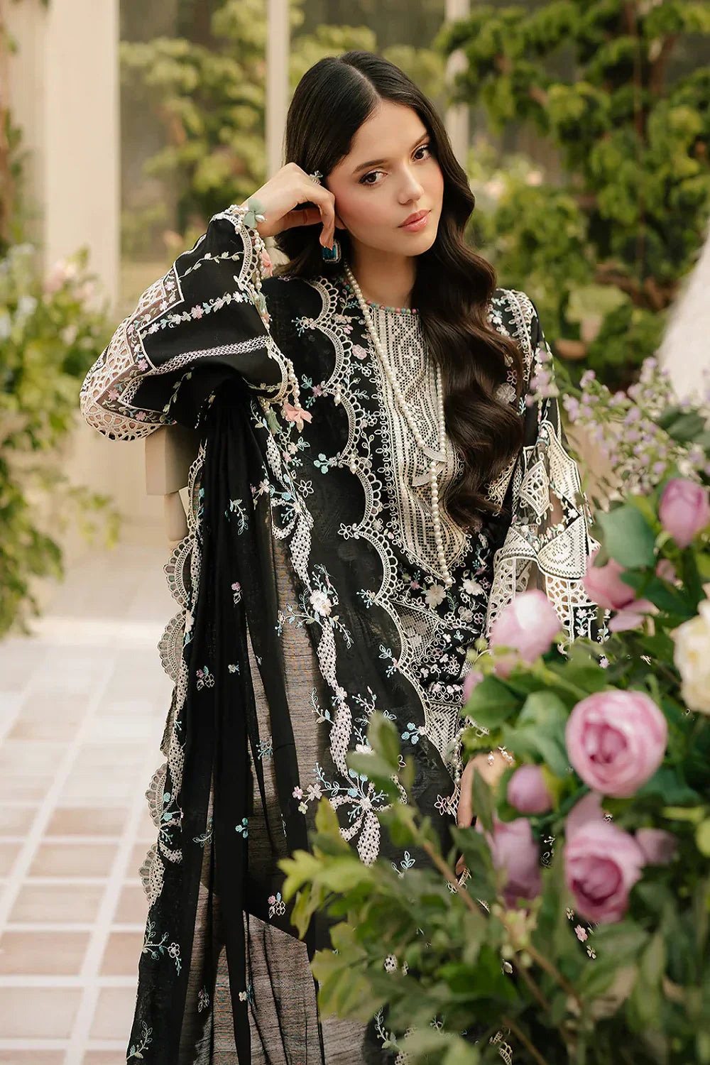 Bin Ilyas-3PC LUXURY LAWN EMBROIDERED DRESS