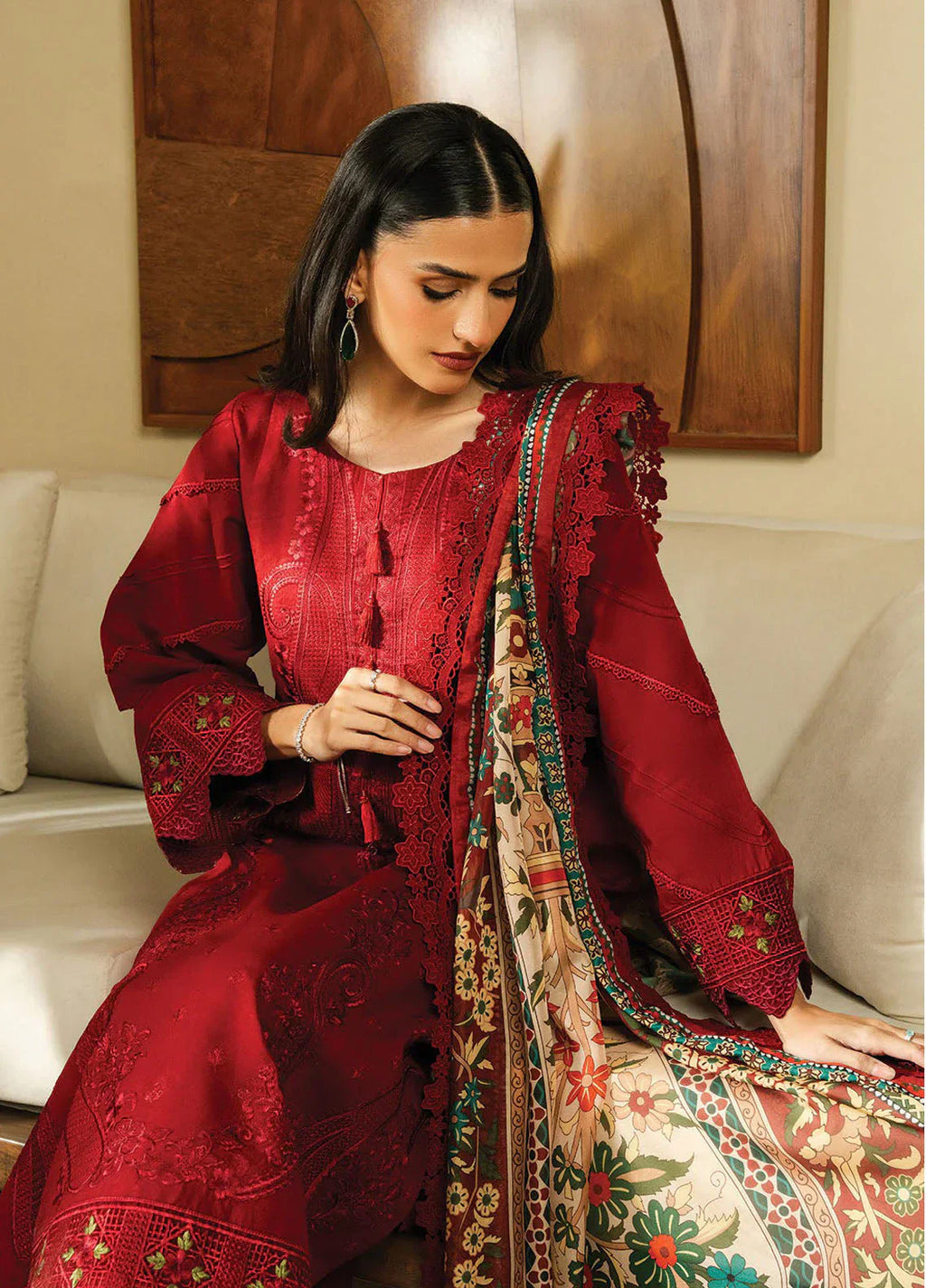 Fresa-3PC LUXURY LAWN EMBROIDERED DRESS