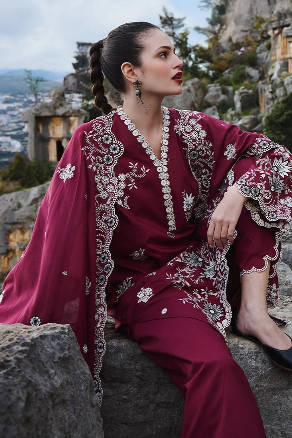 Maria.B-3PC LUXURY LAWN EMBROIDERED DRESS