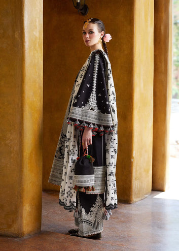 Hussain Rehar-3PC LUXURY LAWN EMBROIDERED DRESS