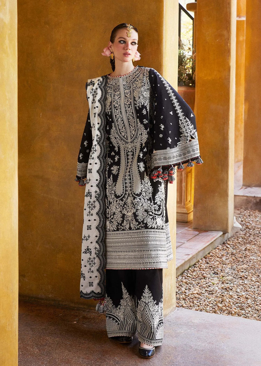 Hussain Rehar-3PC LUXURY LAWN EMBROIDERED DRESS
